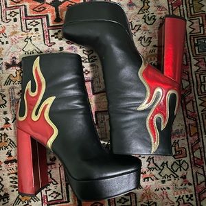 Platform flame boots